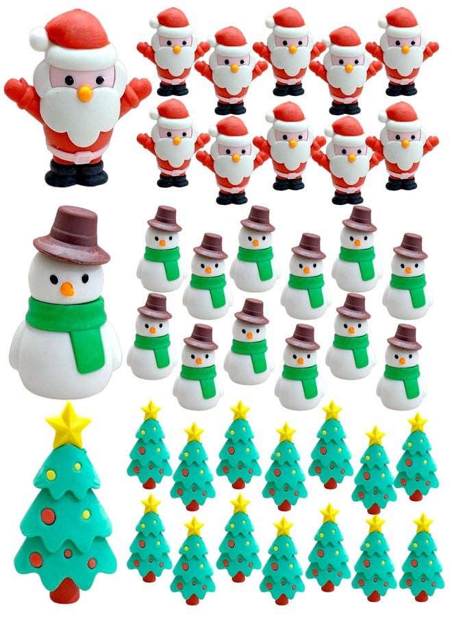 AMYCAUR Colorful Designer Christmas Mini Santa Erasers Stationery Gift for Kids, Christmas Theme, Combo of Erasers, Fancy for Children, Return Gift for Kids (Pack of 24) - Image 5